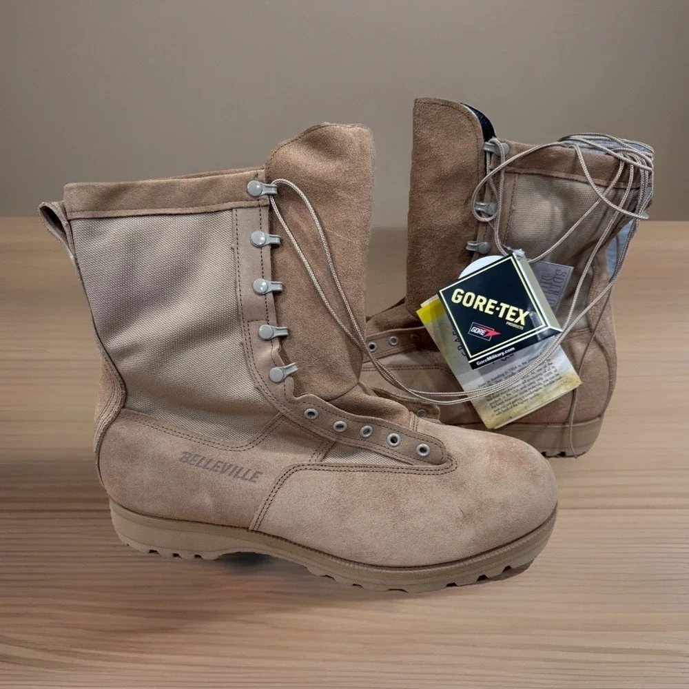 Belleville Army Combat Boots Men's Sz 14.5XXW Tan Gore-Tex Temperate Weather New